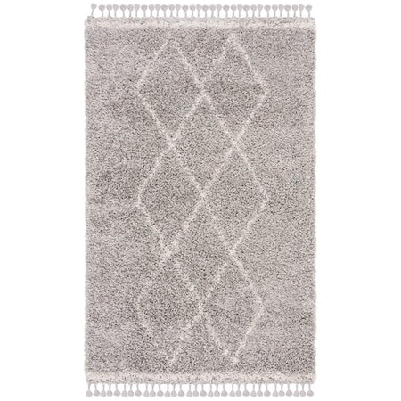 Safavieh 9 x 12 ft. Pro Lux Shag 435 Power Loomed Rectangle Area Rug; Grey & Cream PLX435F-9